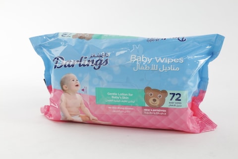 DARLINGS BABY WIPES GENTLE LOTION FOR BABY SKIN 72 BABY WIPES